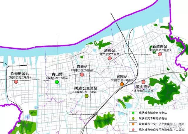 果园路南,芙蓉大道北 规划 4 二级站 临港新城公交专用充换电站 临港