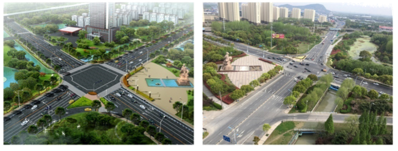 道路设计：黄山路与人民路交叉口